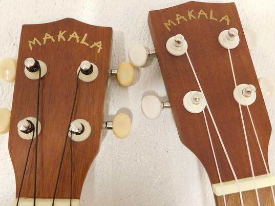 Makala Brand MK-S (Soprano) and MK-C (Concert) Model Ukuleles w/ Soft Cases (Set of 2) image number 8