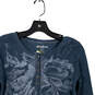 NWT Womens Blue Henley Neck Long Sleeve Thermal T-Shirt Top Size Medium image number 2