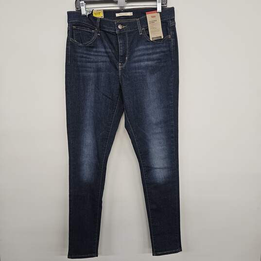 Dark Denim Mid Rise Super Skinny Jeans image number 1