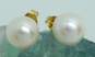 14K Yellow Gold Pearl Stud Earrings 1.4g image number 3