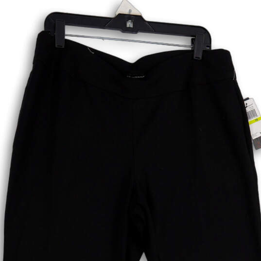 NWT Womens Black Flat Front Elastic Waist Straight Leg Dress Pants Size 14 image number 3
