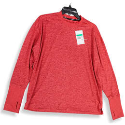 NWT Womens Red Thumb Hole Long Sleeve Pullover Activewear T-Shirt Size XL