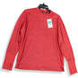 NWT Womens Red Thumb Hole Long Sleeve Pullover Activewear T-Shirt Size XL image number 1