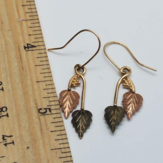 10k Gold Black Hills Gold Dangle Earrings 2.4g image number 10