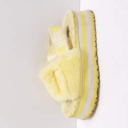 Ugg Women's Yeah Disco Yellow Fluff Platform Sandals Size 6 alternative image