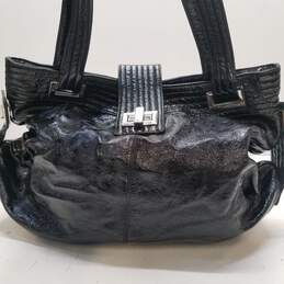 KOOBA Black Patent Leather Large Hobo Tote Bag