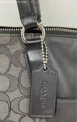 Coach Womens Black Signature Canvas Leather Double Handle Zip Top Tote Handbag alternative image