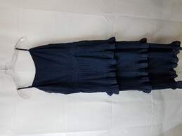 Whistles Animal Jacquard Pleated Dress Navy Blue Size 12