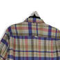 NWT Mens Multicolor Plaid Spread Collar Long Sleeve Button-Up Shirt Size L image number 4