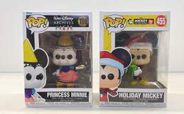 Funko Pop! Disney: Holiday Mickey #455 and Princess Minnie #1110 Figures Set