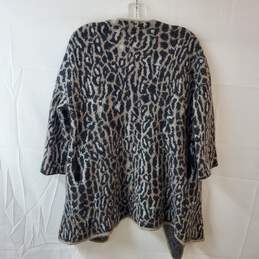 Joie Gray Leopard Print Wool Cardigan Size M alternative image