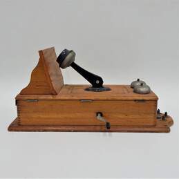 Antique Kellogg Oak Wood Hand Crank Wall Telephone Patd. 1905 w/ Internals alternative image