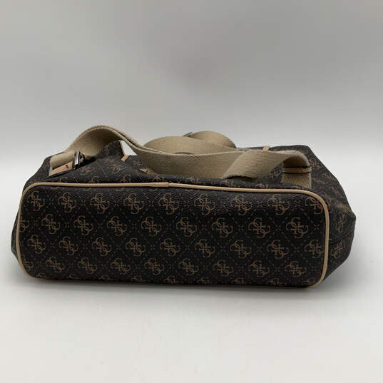 Womens Brown Pebbled Leather Adjustable Strap Inner Outer Pocket Backpack image number 5