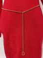 Guess Red Long Sleeve Open Back Sweater Dress Women's Size L image number 2