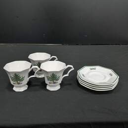7pc Set of Nikko Christmastime Teacups and Saucers