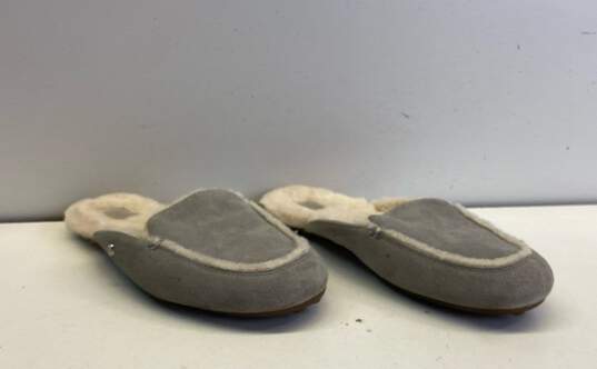 UGG Gray Suede Shearling Slides Shoes Women's Size 9 image number 3