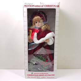 Telco Motionettes of Christmas Vintage Blonde Girl In Red Dress Doll IOB