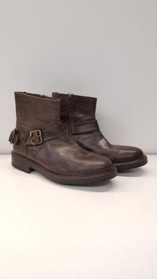 Franco Fortini Borris Brown Leather Ankle Zip Boots Men's Size 8 M image number 3