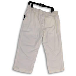 MWT Mens White Elastic Waist Low Rise Drawstring Cropped Pants Size XL alternative image
