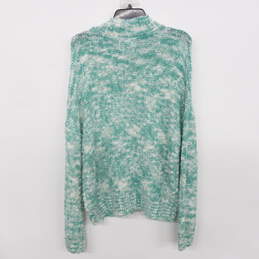 Cozy Mockneck Pullover Teal Sweater alternative image