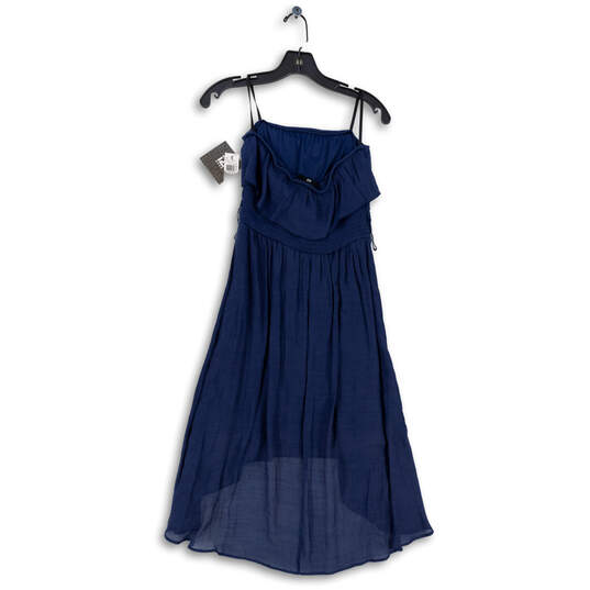 NWT Womens Blue Ruffle Hi-Low A-Line Dress Size Medium image number 2
