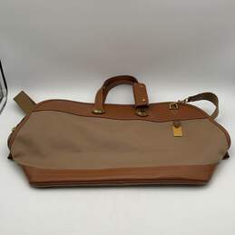 Dooney And Bourke Womens Beige Gold Detachable Strap Bottom Stud Zipper Tote Bag