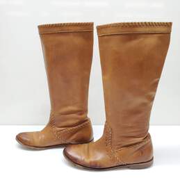 Frye 77875 Knee High Riding Boots Cognac Brown Leather Boots Sz 7.5
