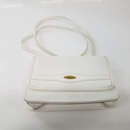 Liz Claiborne Vintage White Leather Crossbody Bag