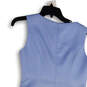 Womens Blue Round Neck Sleeveless Back Zip Knee Length A-Line Dress Size S image number 4