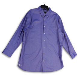 Mens Purple Classic Long Sleeve Collared Button-Up Shirt Size 18-36T