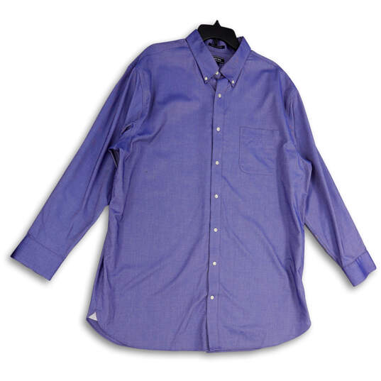 Mens Purple Classic Long Sleeve Collared Button-Up Shirt Size 18-36T image number 1