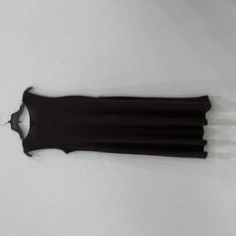 Womens Brown V-Neck Stretch Sleeveless Pullover Midi A-Line Dress Size L alternative image