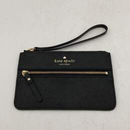 Kate Spade Womens Black Leather Bee Mika’s Zipper Wristlet Wallet