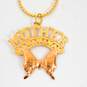 14K Two Tone Rose & Yellow Gold Mother Pendant Necklace 3.2g image number 3