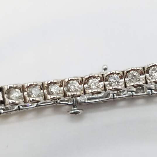 14K White Gold Diamond 7 1/2 Tennis Bracelet 12.8g image number 2