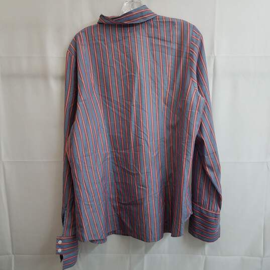 Pendleton blue and pink vertical stripe button up shirt 16 image number 2
