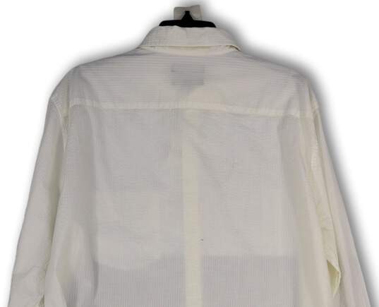 NWT Mens White Pinstripe Collared Long Sleeve Pocket Button-Up Shirt Sz XL image number 4