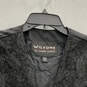 Womens Black Sleeveless V-Neck Leather Button Front Biker Vest Size M image number 3