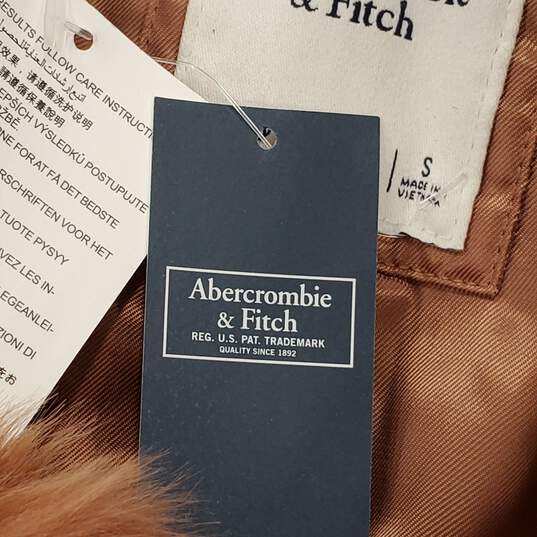 Abercrombie & Fitch Women Brown Faux Fur Coat S NWT image number 6