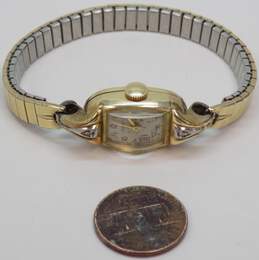 Vintage Elgin 14K Yellow Gold Case Diamond Accent 17 Jewels Ladies Watch 19.8g alternative image
