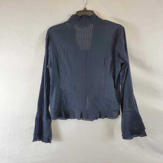 Briefing Women's Blue Button Up Blouse SZ 2 image number 3