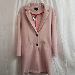 Top Shop Pink Collared Long Coat Size 4 NEW