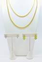 Sterling Silver Vermeil Peridot Amethyst Earrings & Chain Necklaces 56.5g image number 1