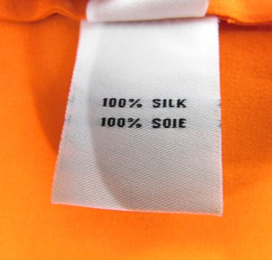 Diane Von Furstenberg Orange Silk Sleeveless High Low Top image number 10