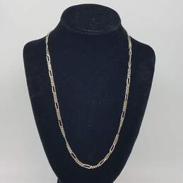 Sterling Silver Figaro Chain 23" Necklace 18.9g