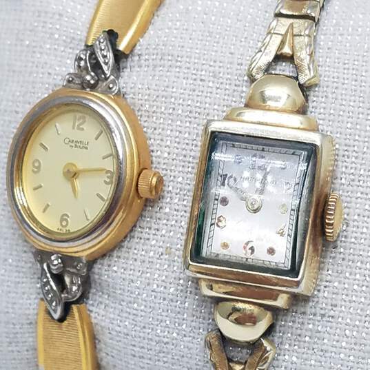 Hamilton 14k Gold Filled Caravelle Diamond Ladies Quartz Watch Collection image number 4