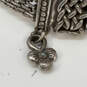 Designer Brighton Silver-Tone Adjustable Fold Over Clasp Chain Bracelet image number 4