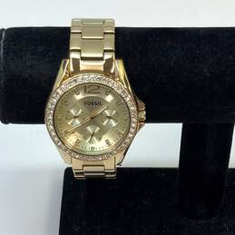 Designer Fossil Riley ES-3203 Multifunction Gold-Tone Analog Quartz Wristwatch