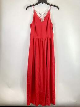 1 State Women Pink V Neck Strap Maxi Dress S