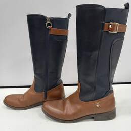 Tommy Hilfiger Women's Tan and Blue Riding Boots Size 5 alternative image